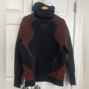 Under Armour UA Intelliknit Balaclava Hoodie 1354398 Black Orange Size L